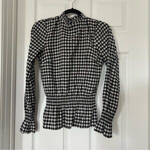 H&M Monochrome Checkered Blouse